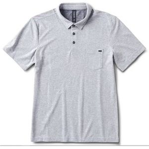 Vuori gray men’s Ace Polo L large pocket front